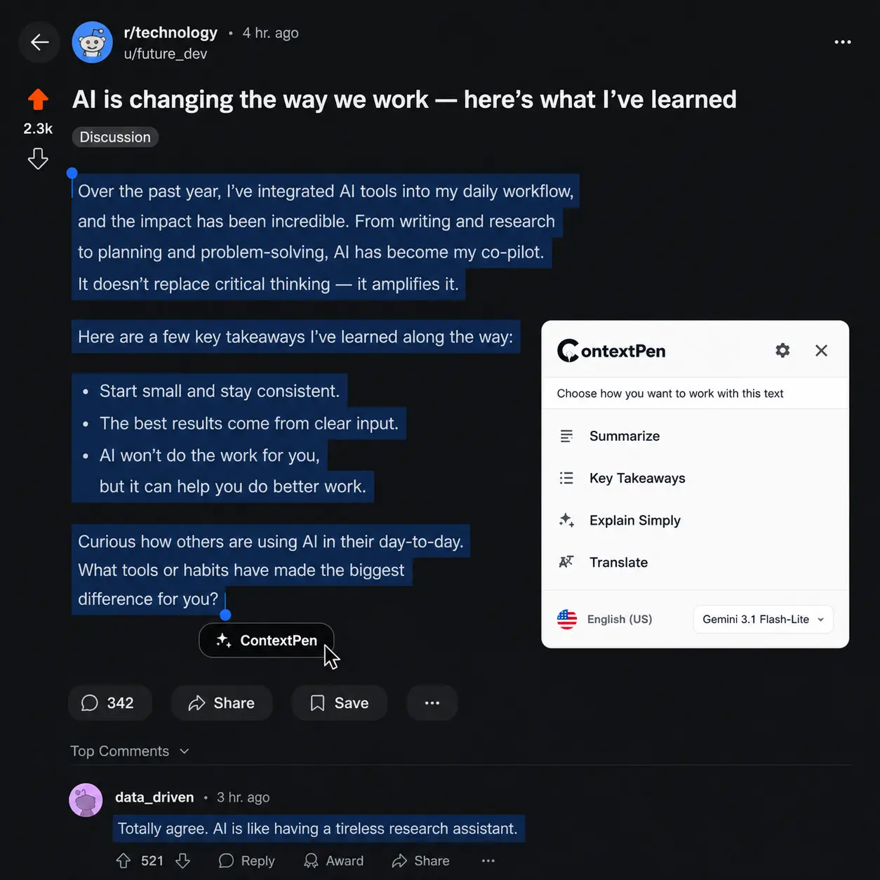 ContextPen secondary preview